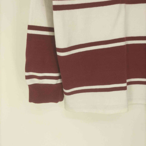 カンタベリー CANTERBURY ワンポイント ロゴ 刺繍 ボーダー L/S ラガーシャツ メンズ import:L