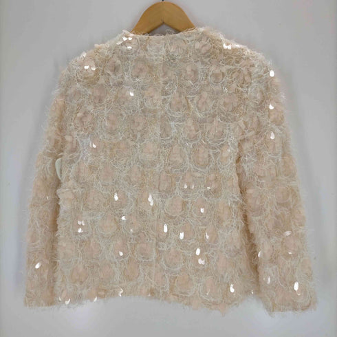 ザラ ZARA スパンコールノーカラージャケット レディース XS