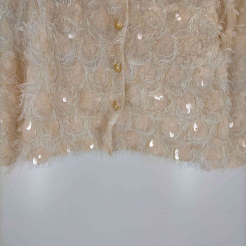 ザラ ZARA スパンコールノーカラージャケット レディース XS