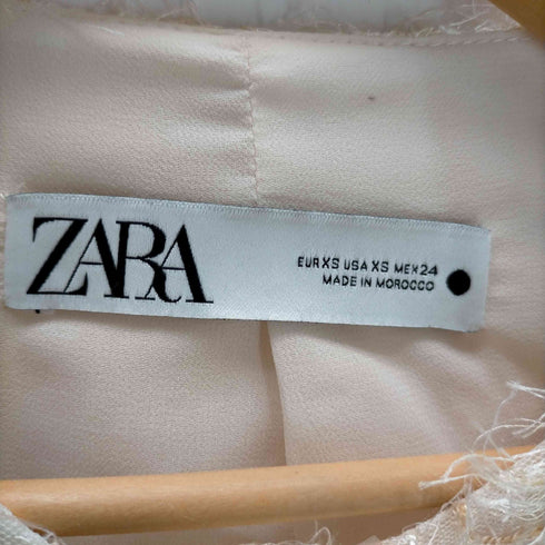 ザラ ZARA スパンコールノーカラージャケット レディース XS