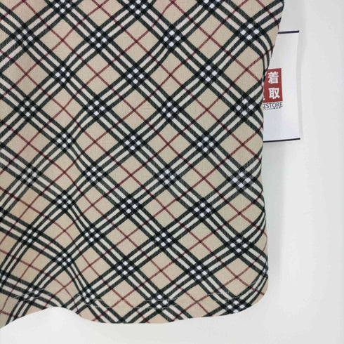 バーバリーブルーレーベル BURBERRY BLUE LABEL ノバチェック ロゴ刺繍 フリルノースリーブトップス レディース import:M