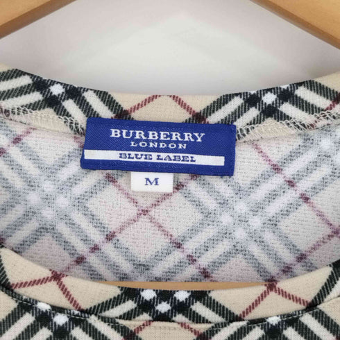 バーバリーブルーレーベル BURBERRY BLUE LABEL ノバチェック ロゴ刺繍 フリルノースリーブトップス レディース import:M