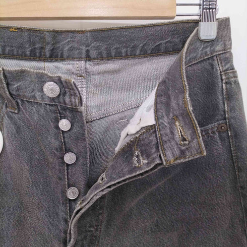 リーバイス Levis 87年製 532刻印 USA製 脇割り 先染めブラック 501 ストレートデニムパンツ メンズ 31×32