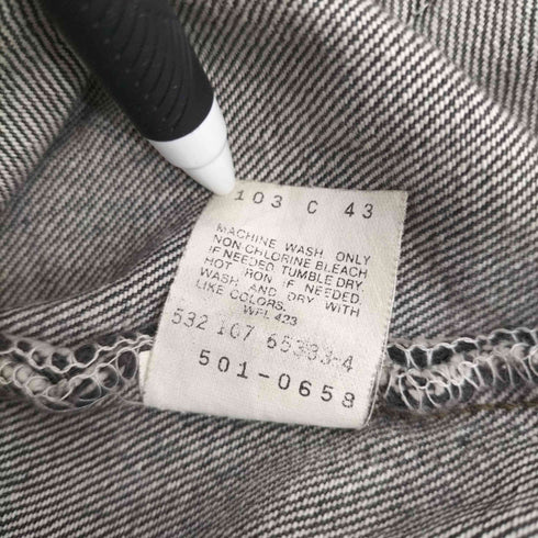 リーバイス Levis 87年製 532刻印 USA製 脇割り 先染めブラック 501 ストレートデニムパンツ メンズ 31×32
