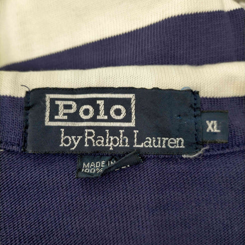 ポロバイラルフローレン Polo by RALPH LAUREN USA製 ポニー刺繍 レースアップ 長袖 ポロシャツ メンズ import:XL