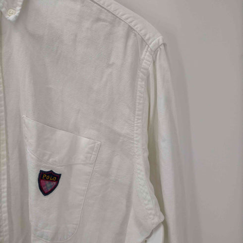 ポロバイラルフローレン Polo by RALPH LAUREN USA製 緑タグ エンブレム刺繍 ボタンダウン 長袖シャツ メンズ import:XL