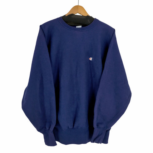 チャンピオン Champion USA製 刺繍タグ REVERSE WEAVE 目あり クルーネックスウェット メンズ import:L