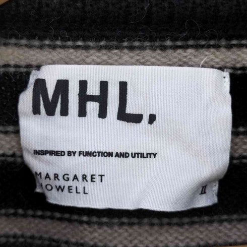 エムエイチエル MHL. ボーダー クルーネックローゲージニット レディース 2