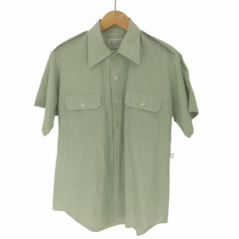 ヴァンヒューゼン VAN HEUSEN US ARMY GREEN DRESS S/S SHIRT メンズ