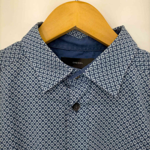 ディーゼル DIESEL Slim Fit 総柄 コットン S/Sシャツ メンズ