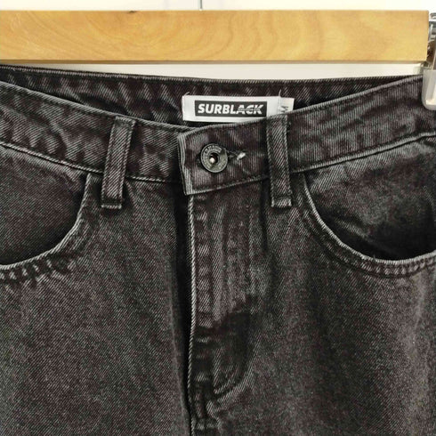 SURBLACK ダメージ加工ワイドバギーデニム ブラックデニム レディース M