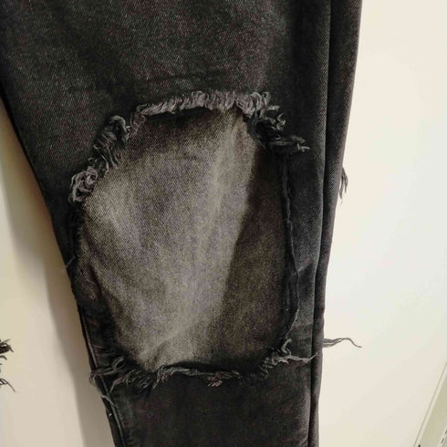 SURBLACK ダメージ加工ワイドバギーデニム ブラックデニム レディース M