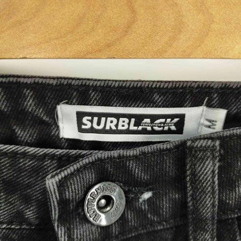 SURBLACK ダメージ加工ワイドバギーデニム ブラックデニム レディース M