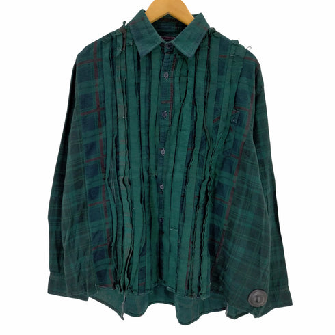 リビルドバイニードルズ rebuild by needles FLANNEL SHIRT RIBBON OVERDYE メンズ