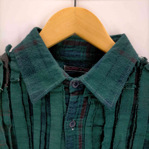 リビルドバイニードルズ rebuild by needles FLANNEL SHIRT RIBBON OVERDYE メンズ