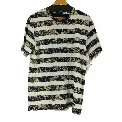 ブラックレーベルクレストブリッジ BLACK LABEL CRESTBRIDGE ボタニカル ボーダー柄 S/Sカットソー メンズ JPN:L
