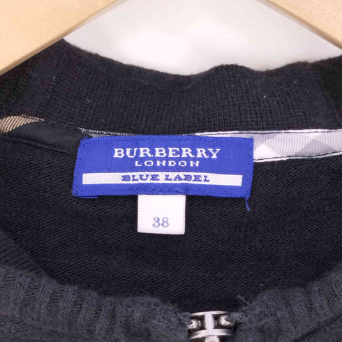 バーバリーブルーレーベル BURBERRY BLUE LABEL ロゴ刺繍 ジップアップパーカー レディース EUR:38