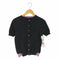 ポールスミスブラック Paul Smith BLACK 宝石ボタン 裾バイカラー ニットカーディガン レディース import:M