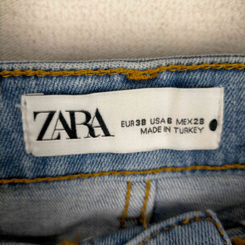 ザラ ZARA 裾切りっぱなし ボタンフライデニムパンツ レディース EUR:38