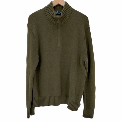 ポロバイラルフローレン Polo by RALPH LAUREN コットン カシミア混 ポニー無 ハーフジップ ニット メンズ import:XL