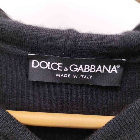 ドルチェアンドガッバーナ DOLCE&GABBANA ワンポイント エンブレム刺繍 カシミヤ シルク フーディー カーディガン メンズ 44