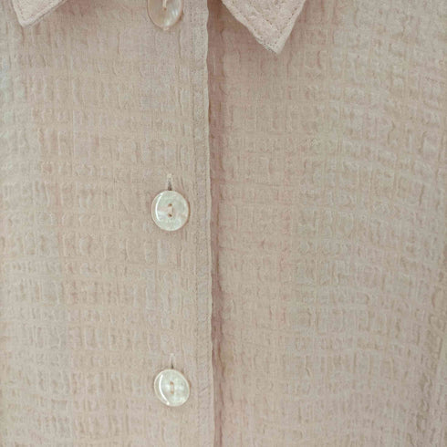 FASHION MARUKO S/S シアサッカー シャツ シェルボタン レディース