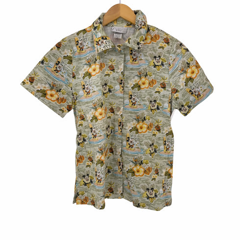 aulani MADE IN USA キャラクターホテルアロハシャツ レディース import:XS