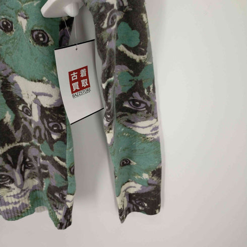 ヒステリックグラマー HYSTERIC GLAMOUR レーヨンウールカーディガン 猫 総柄 名作 レディース FREE