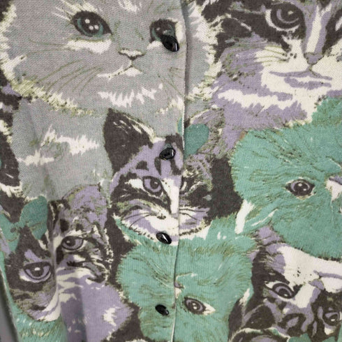 ヒステリックグラマー HYSTERIC GLAMOUR レーヨンウールカーディガン 猫 総柄 名作 レディース FREE