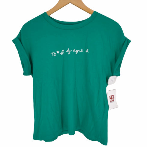 トゥービーバイアニエスベー To b. by agnes b. ロゴプリント ロールアップ ノースリーブTシャツ レディース EUR:38