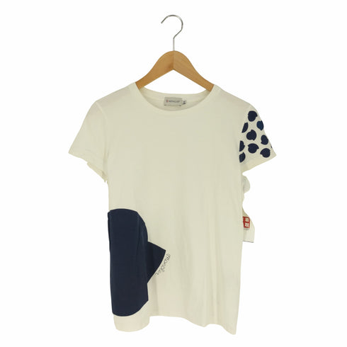 モンクレール MONCLER アシンメトリーロゴ型プリント クルーネックTシャツ レディース import:M