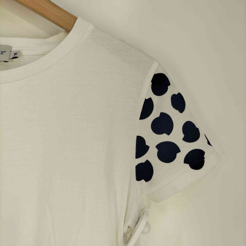 モンクレール MONCLER アシンメトリーロゴ型プリント クルーネックTシャツ レディース import:M