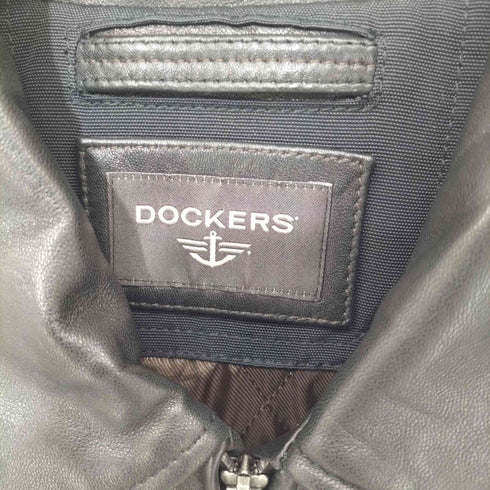 ドッカーズ DOCKERS 90~2000s 裏地キルティング ジップアップレザーブルゾンジャケット メンズ import:M