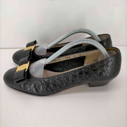 サルヴァトーレフェラガモ Salvatore Ferragamo クロコ型押し ヒール パンプス レディース US:7