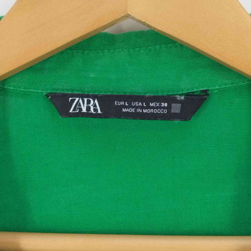 ザラ ZARA リネンスキッパーシャツ レディース import:L