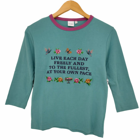 マウジー moussy EMBROIDERY MESSAGE Tシャツ レディース FREE