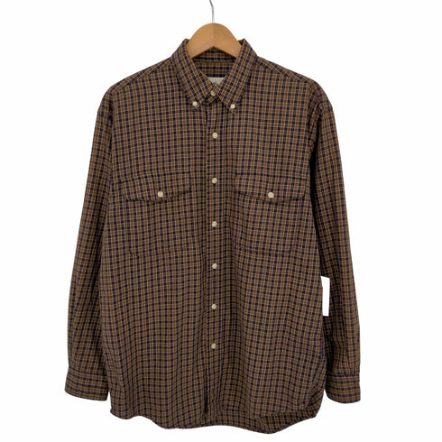エディーバウアー Eddie Bauer 白タグ チェック ボタンダウンシャツ メンズ import:S