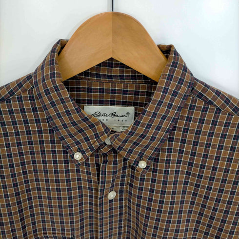 エディーバウアー Eddie Bauer 白タグ チェック ボタンダウンシャツ メンズ import:S