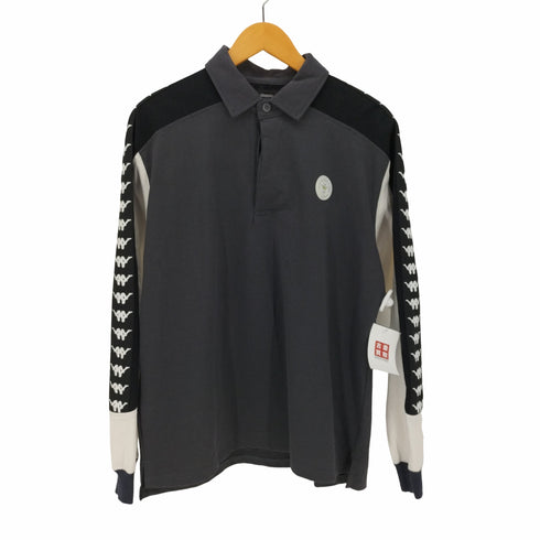 カッパ Kappa ロゴパッチ サイドライン L/S ポロ シャツ メンズ JPN:L