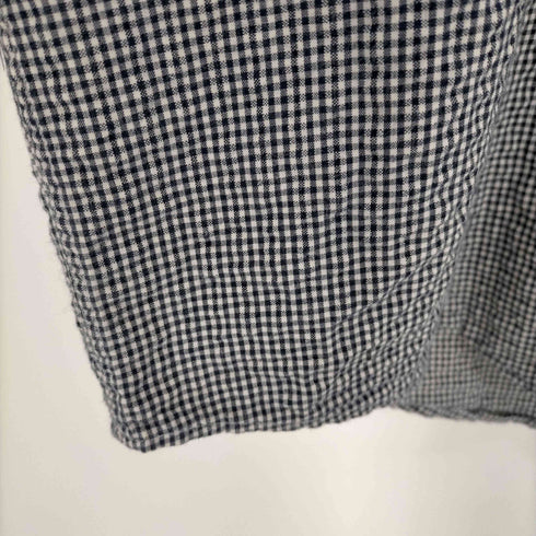 エディーバウアー Eddie Bauer 白タグ ボタンダウンチェックシアサッカー半袖シャツ メンズ import:S