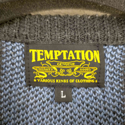 テンプテーション Temptation ストライプ コットンニット メンズ JPN:L