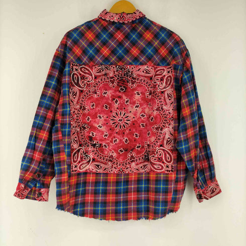 HOTNATE バックペイズリー 切りっぱなし L/S ネルシャツ メンズ JPN:L