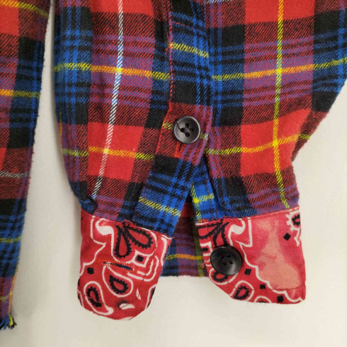 HOTNATE バックペイズリー 切りっぱなし L/S ネルシャツ メンズ JPN:L