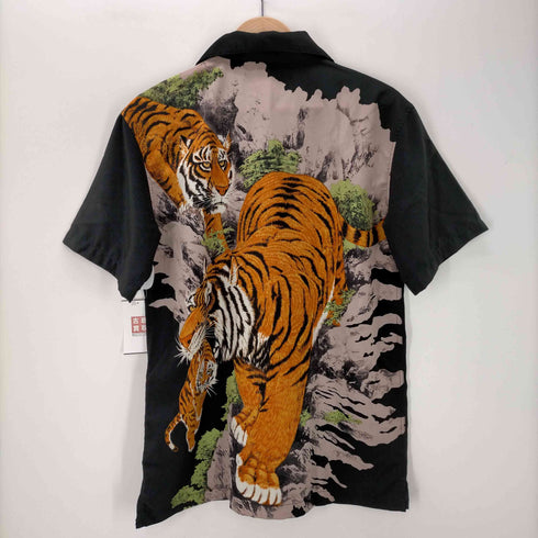 IMPERIAL WEAR 虎 開襟半袖シャツ メンズ