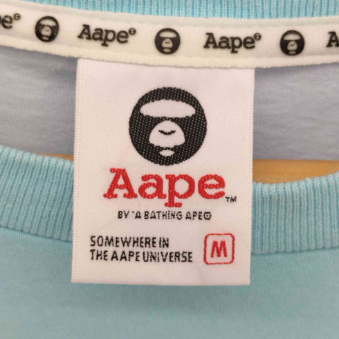 エーエイプバイアベイシングエイプ Aape BY BATHING APE APE Logo Embossed Cotton Jersey T-Shirt Y2K レディース JPN:M