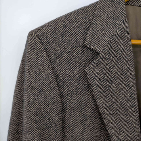 ビルブラス BILL BLASS USA製 2B ヘリンボーン テーラードジャケット メンズ