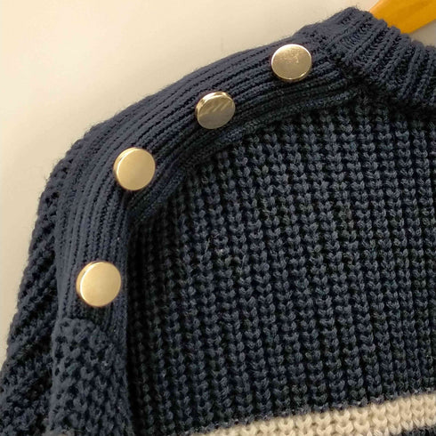 ビーミングバイビームス B:MING by BEAMS ボーダー 肩ボタン プルオーバー ニット レディース ONE SIZE