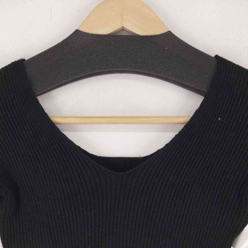 ジュエミ Juemi Basic V neck long sleeve レーヨンナイロン リブニットトップス レディース FREE
