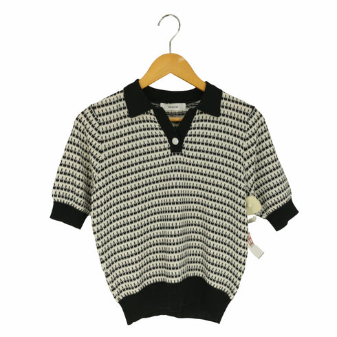 GALLEST ウォッシャブル レトロパターンポロニット レディース JPN:38