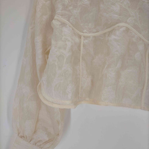 クレイオ CLEIO SHEER FLORAL JACQUARD BLOUSE レディース JPN:2